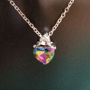 White Gold Plated Necklace ( Fire)